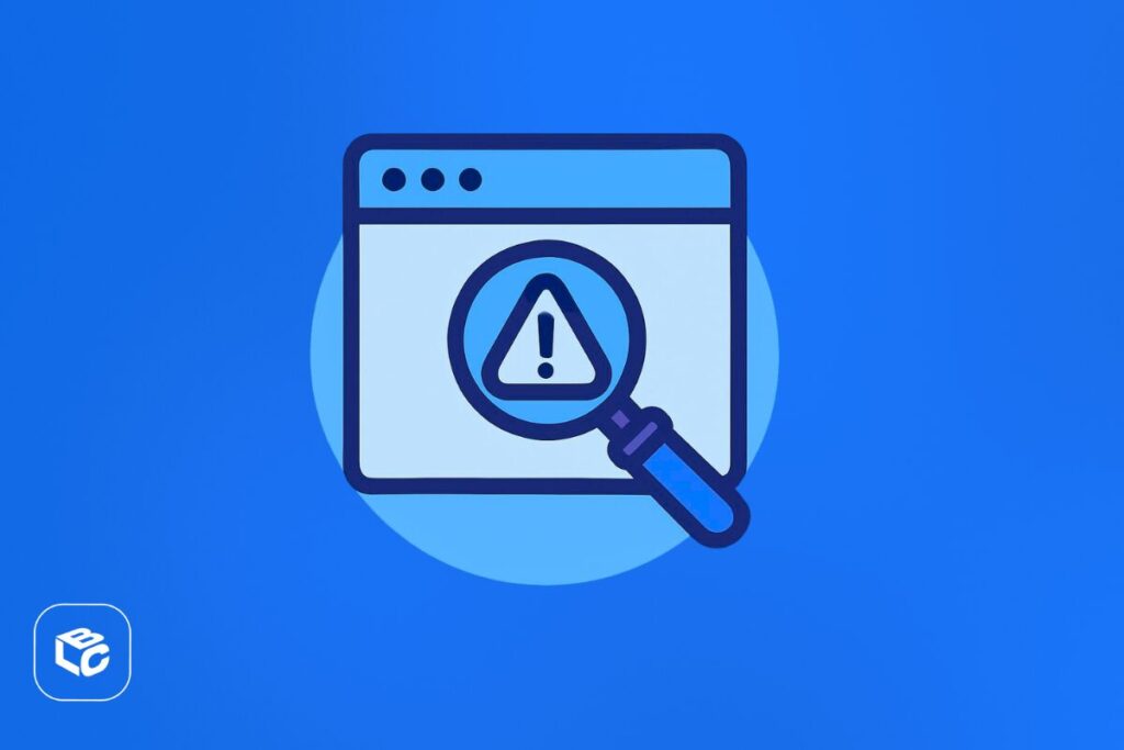 Símbolo de alerta em azul, como ilustração