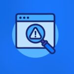 Símbolo de alerta em azul, como ilustração